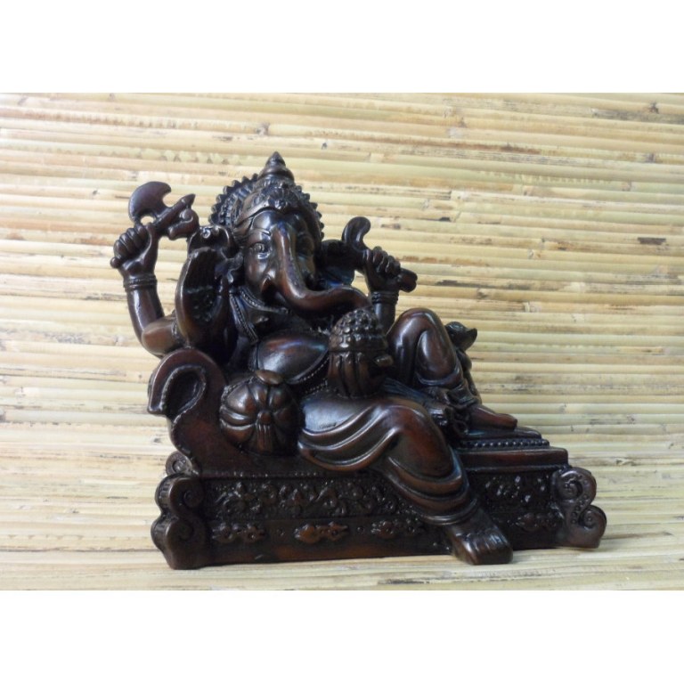 Statuette Ganesh relax et son vahana