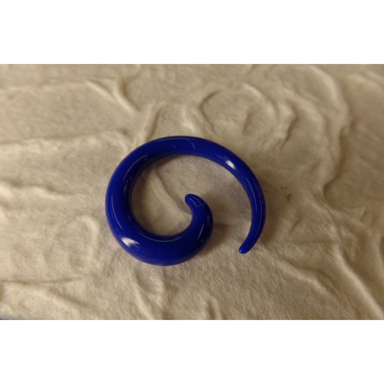 Elargisseur d'oreille bleu spirale 