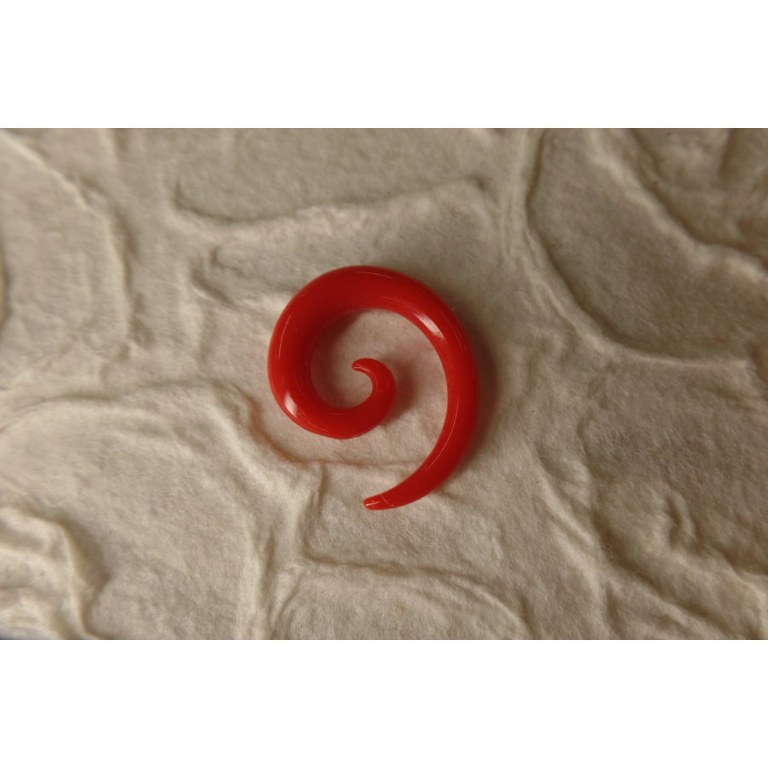 Elargisseur d'oreille spirale rouge