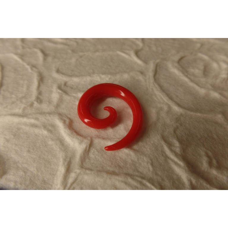 Elargisseur d'oreille spirale rouge