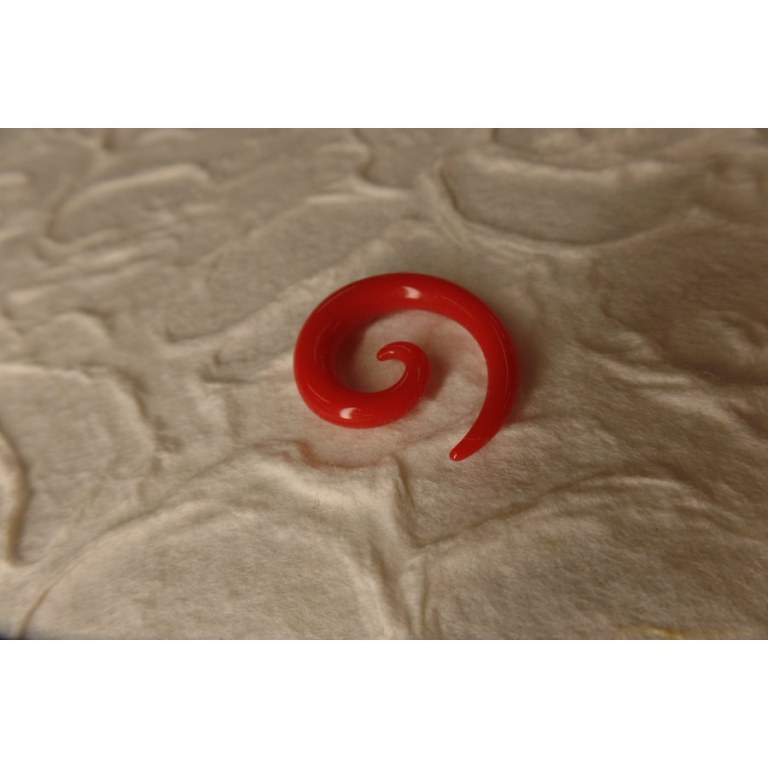 Elargisseur d'oreille spirale rouge