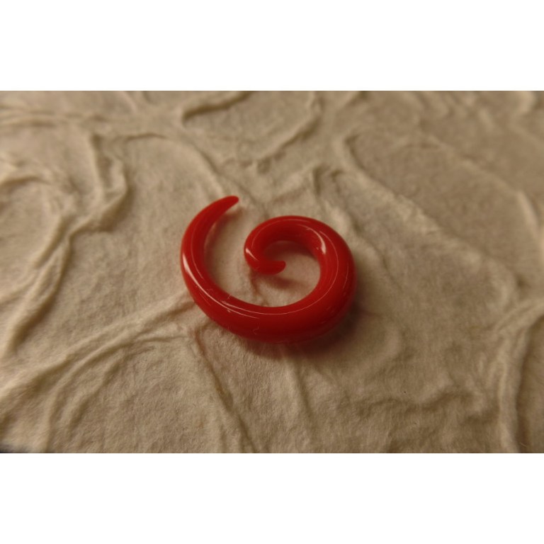 Elargisseur d'oreille spirale rouge