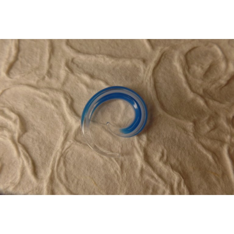 Elargisseur d'oreille bleu/translucide spirale 