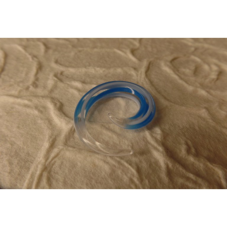 Elargisseur d'oreille bleu/translucide spirale 