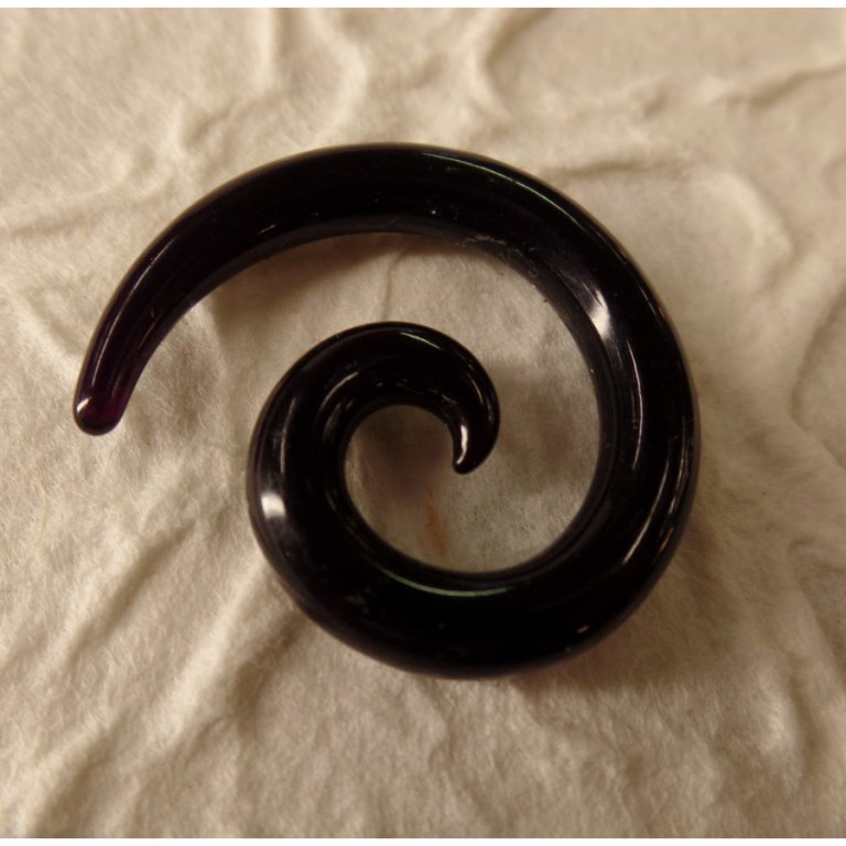 Elargisseur d'oreille noire spirale 