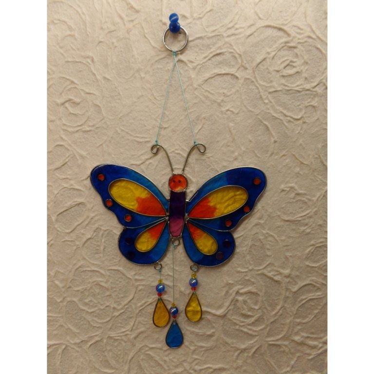 Suncatcher papillon bleu et jaune