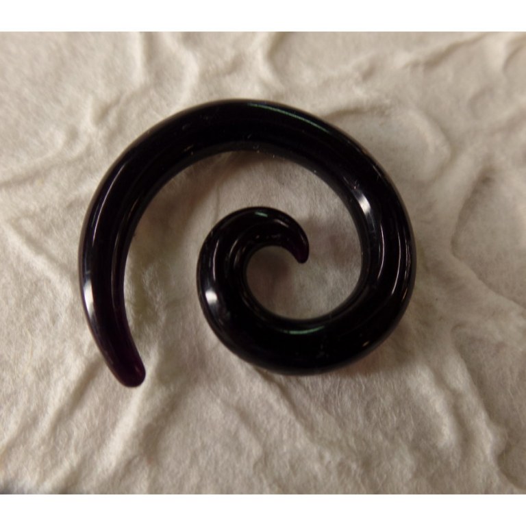 Elargisseur d'oreille noire spirale 