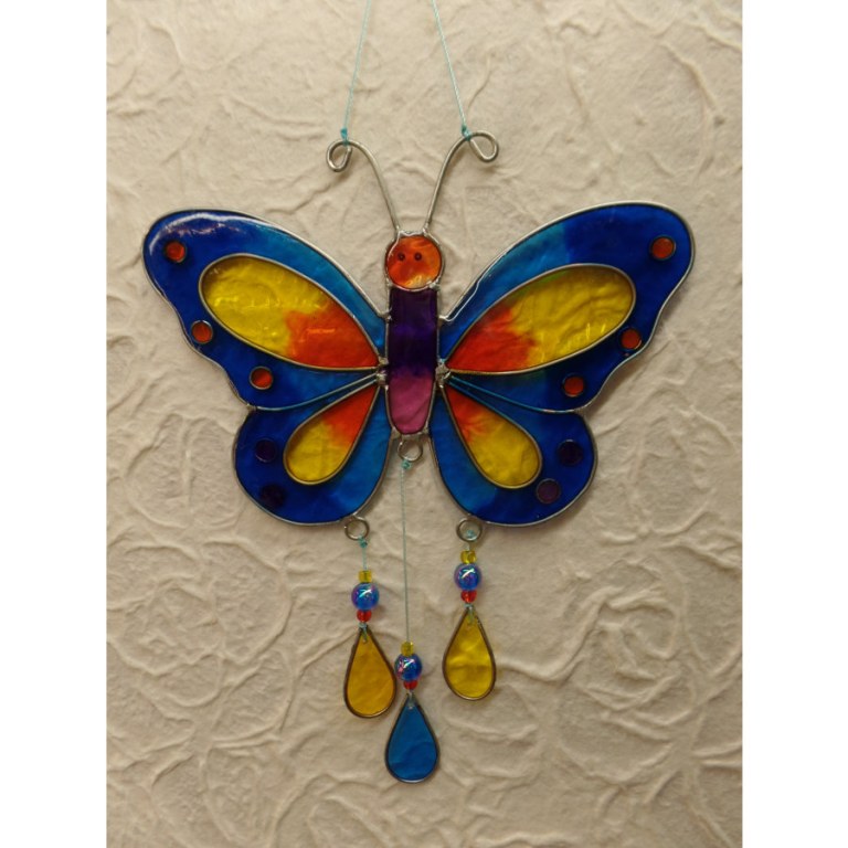 Suncatcher papillon bleu et jaune