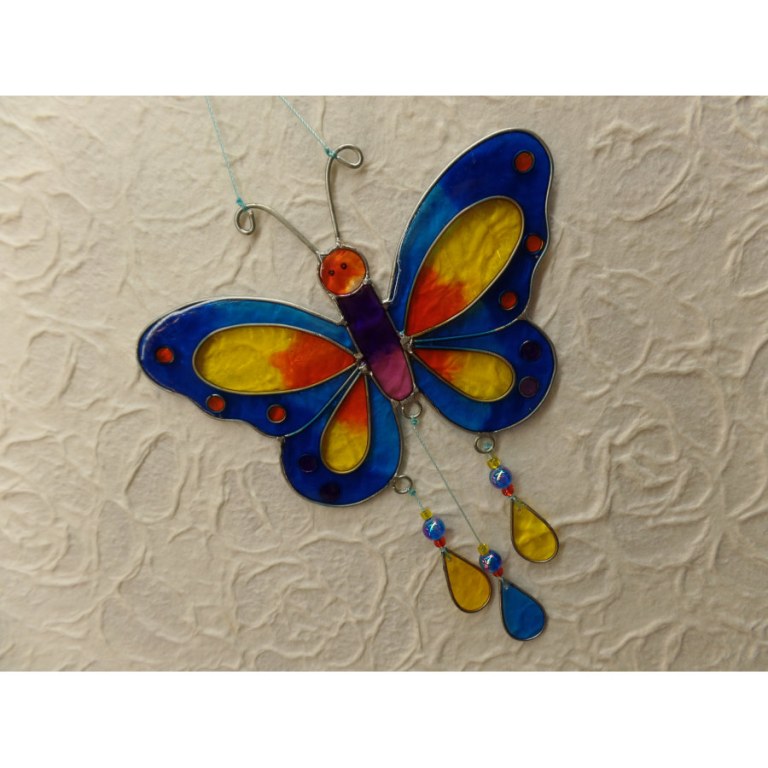 Suncatcher papillon bleu et jaune