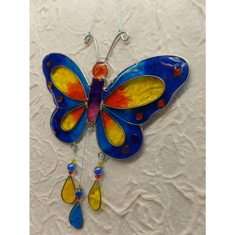 Suncatcher papillon bleu et jaune