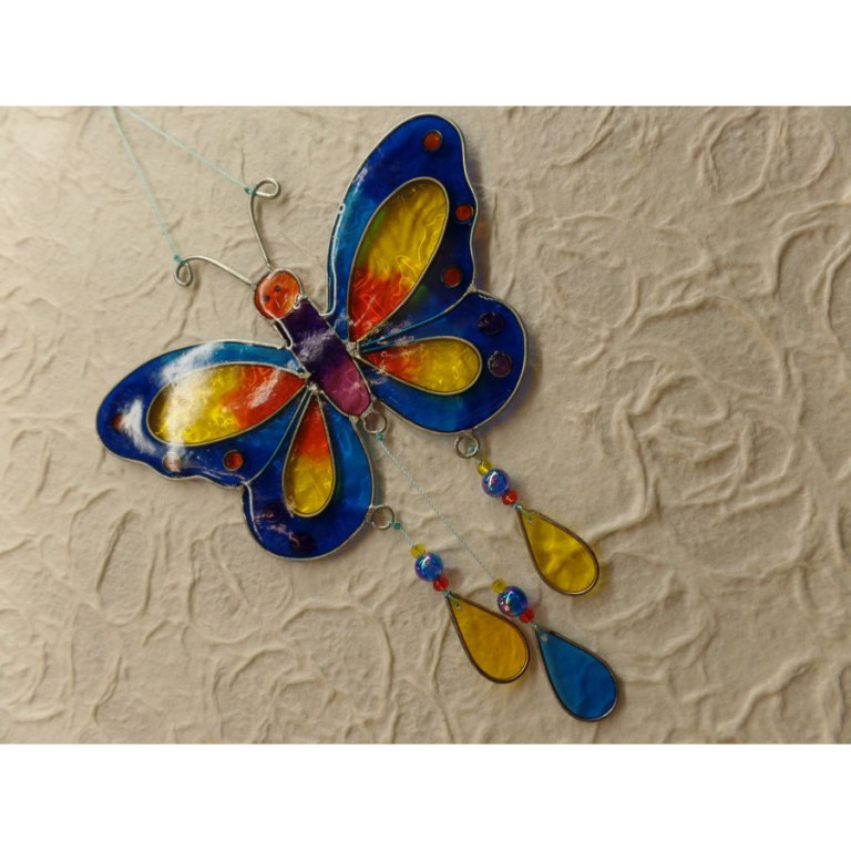 Suncatcher papillon bleu et jaune