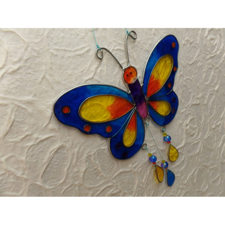 Suncatcher papillon bleu et jaune