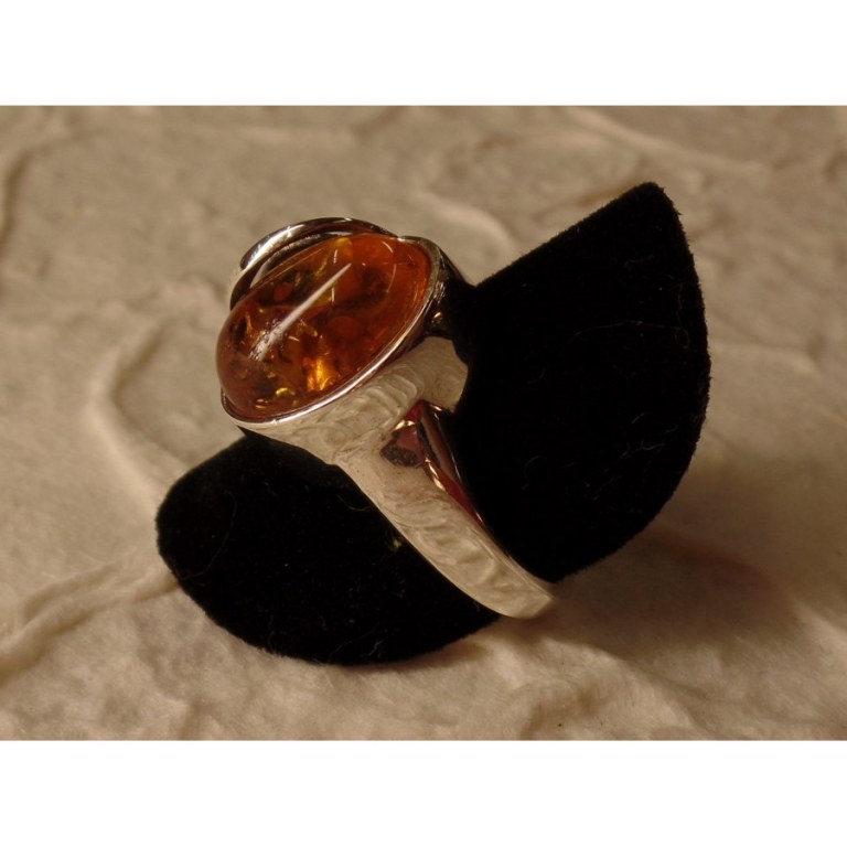 Bague chic argent et ambre