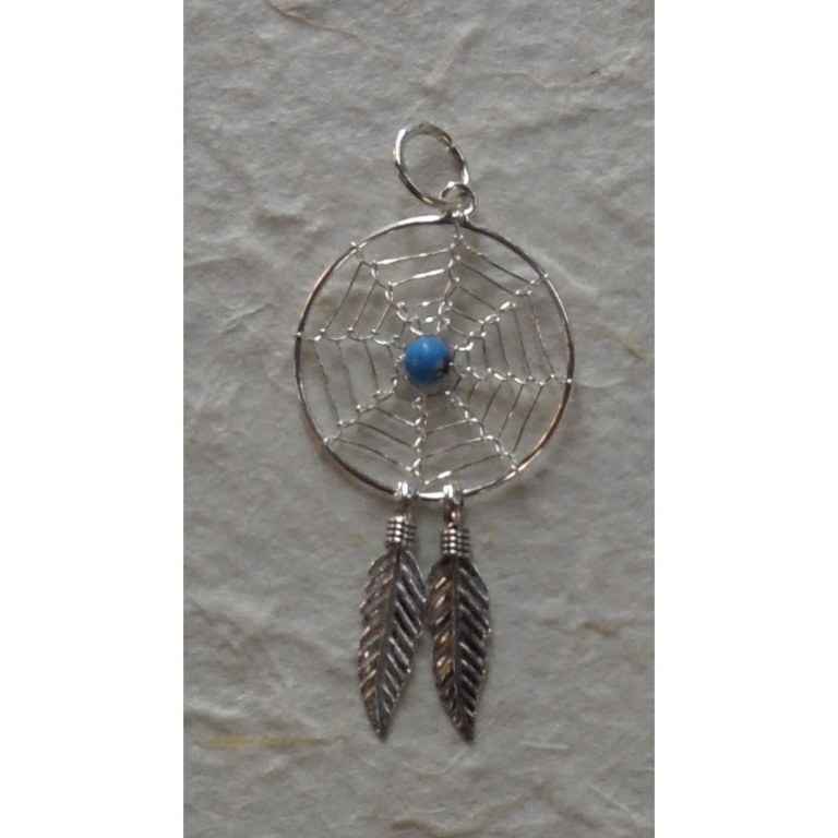 Pendentif dream catcher spider turquoise 2 cm