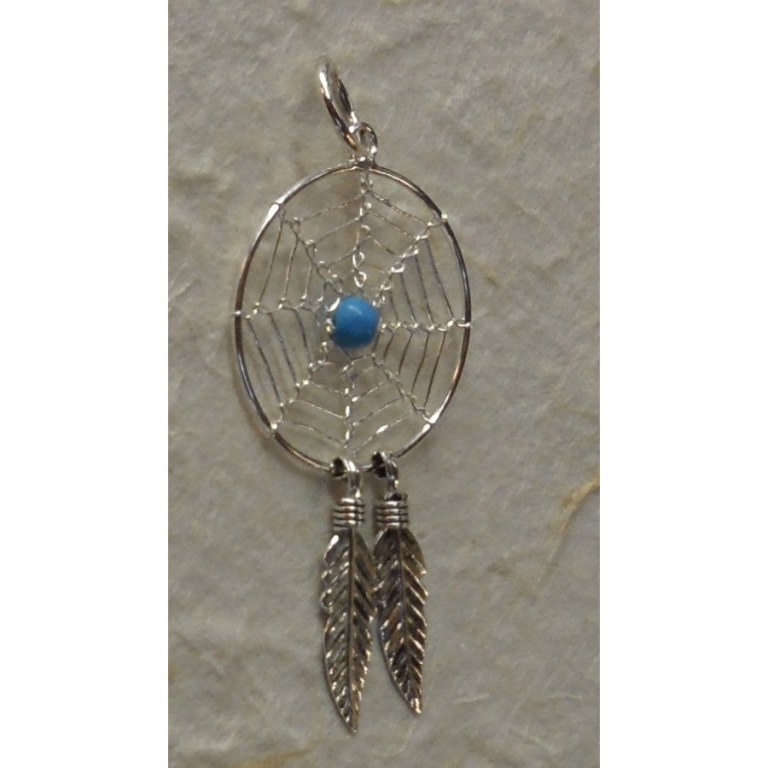 Pendentif dream catcher spider turquoise 2 cm