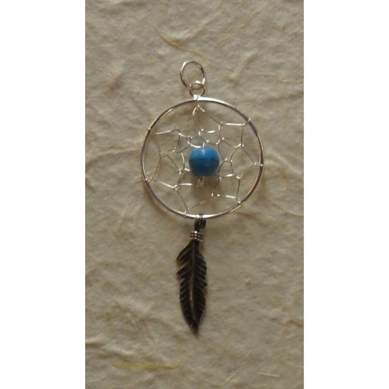 Pendentif dream catcher turquoise 1.9