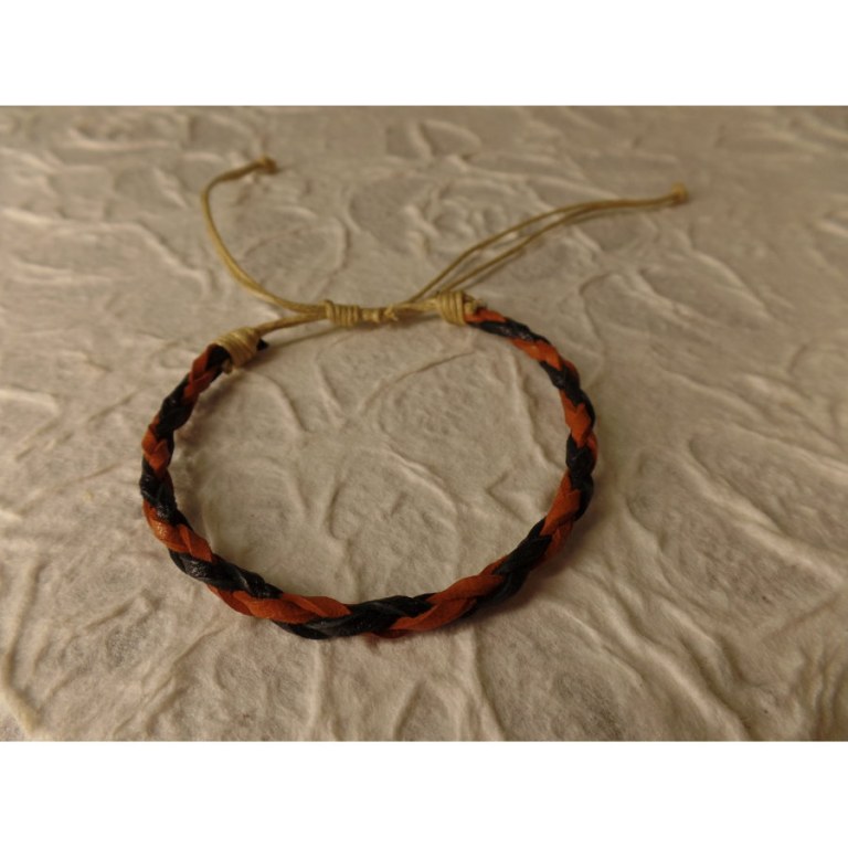 Bracelet bicolore bulat chamois/noir