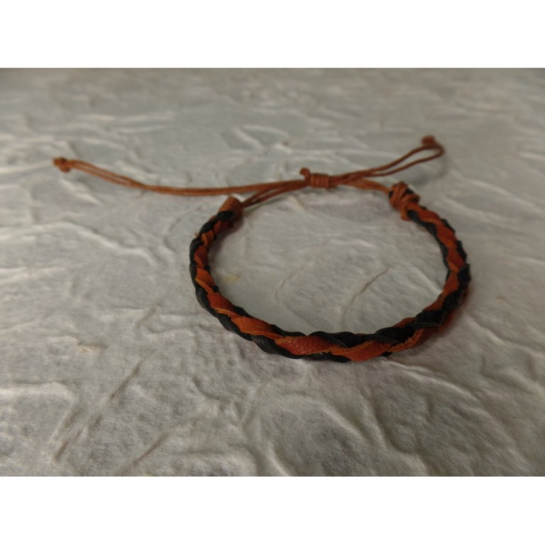 Bracelet bicolore bulat caramel/noir