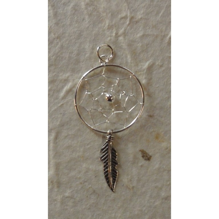 Pendentif dream catcher argent 1.9