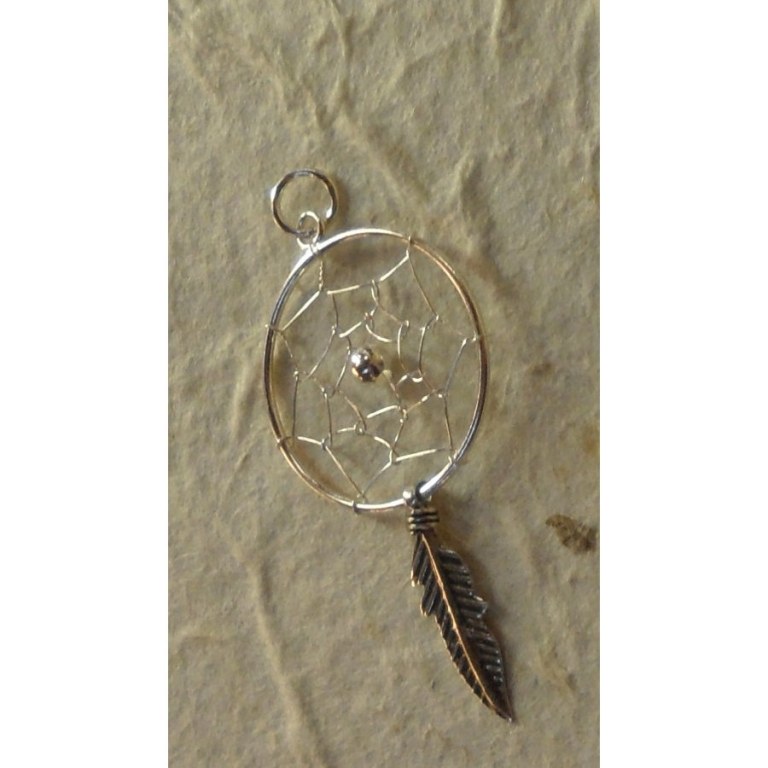 Pendentif dream catcher argent 1.9