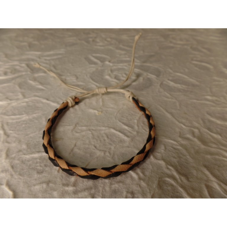 Bracelet bicolore bulat noir/beige