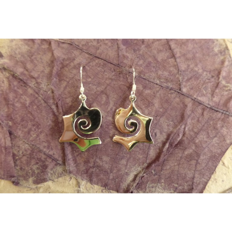 Boucles d'oreilles spirale tribale