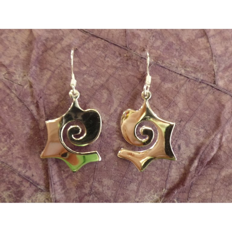 Boucles d'oreilles spirale tribale