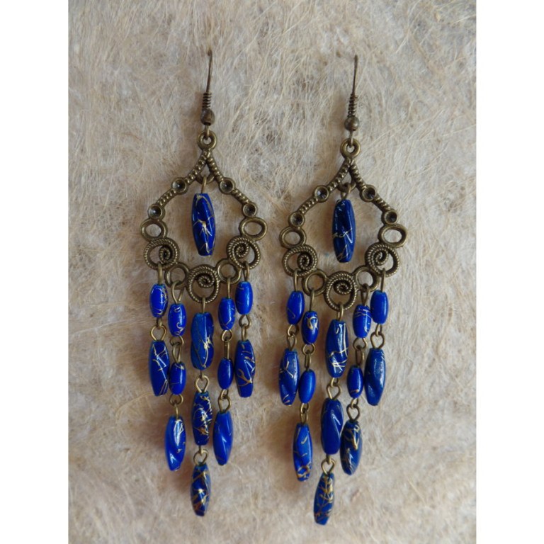 Boucles d'oreilles rani bleues