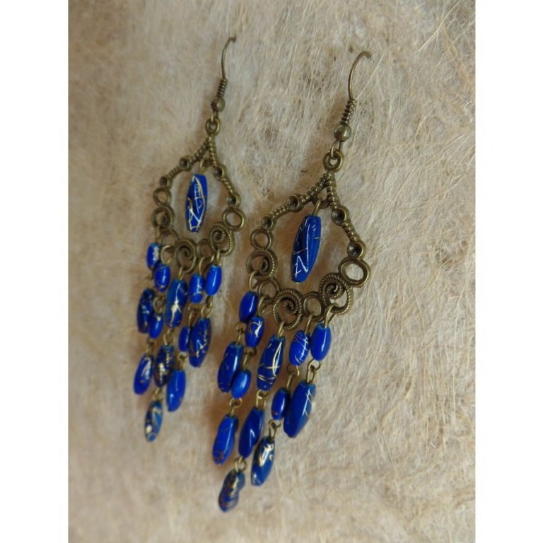 Boucles d'oreilles rani bleues