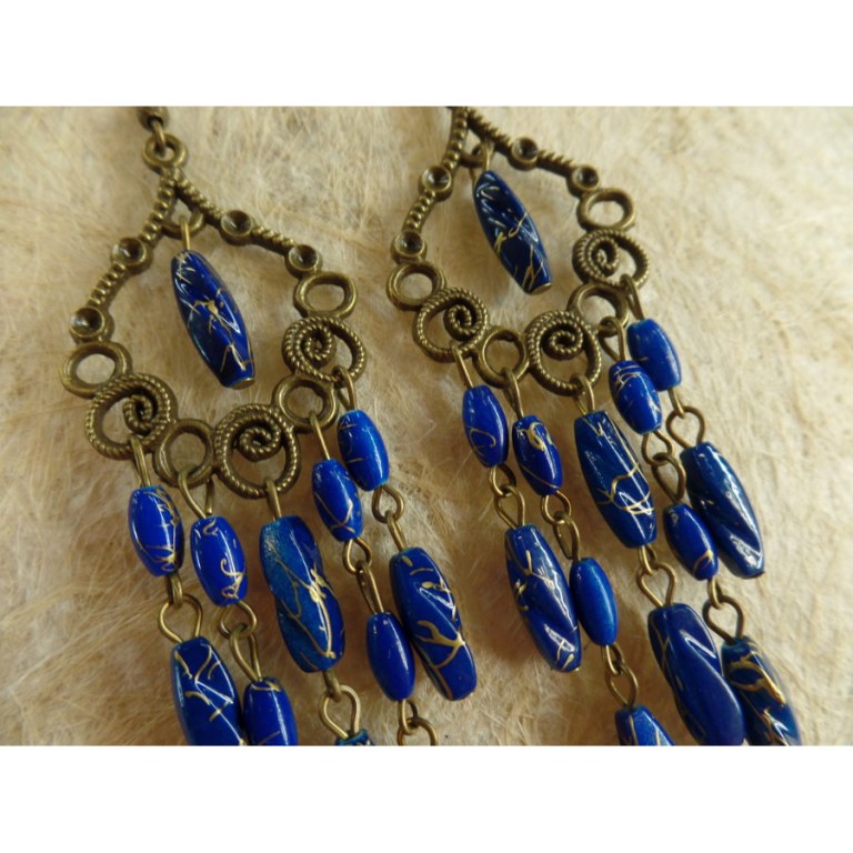 Boucles d'oreilles rani bleues