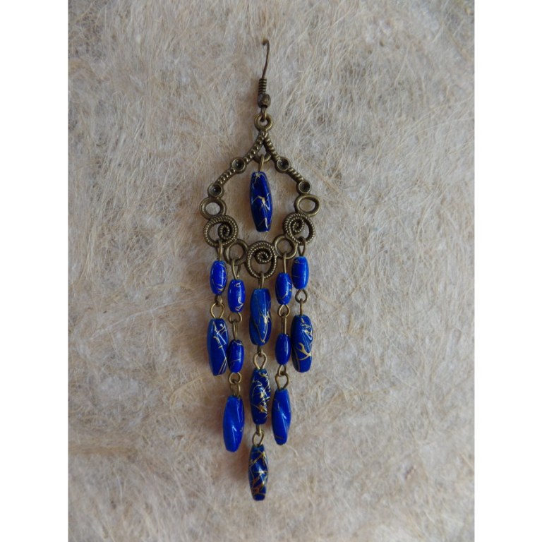 Boucles d'oreilles rani bleues