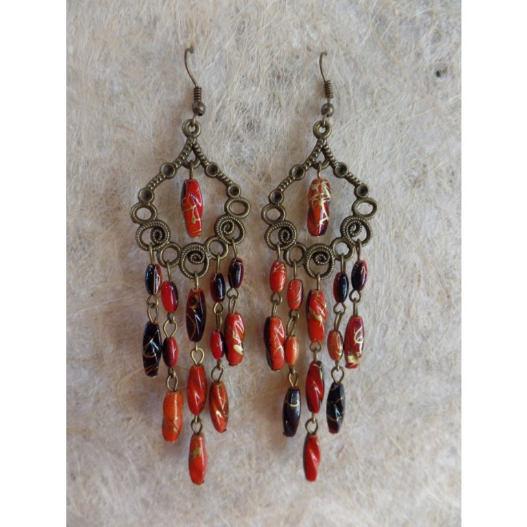 Boucles d'oreilles rani marron