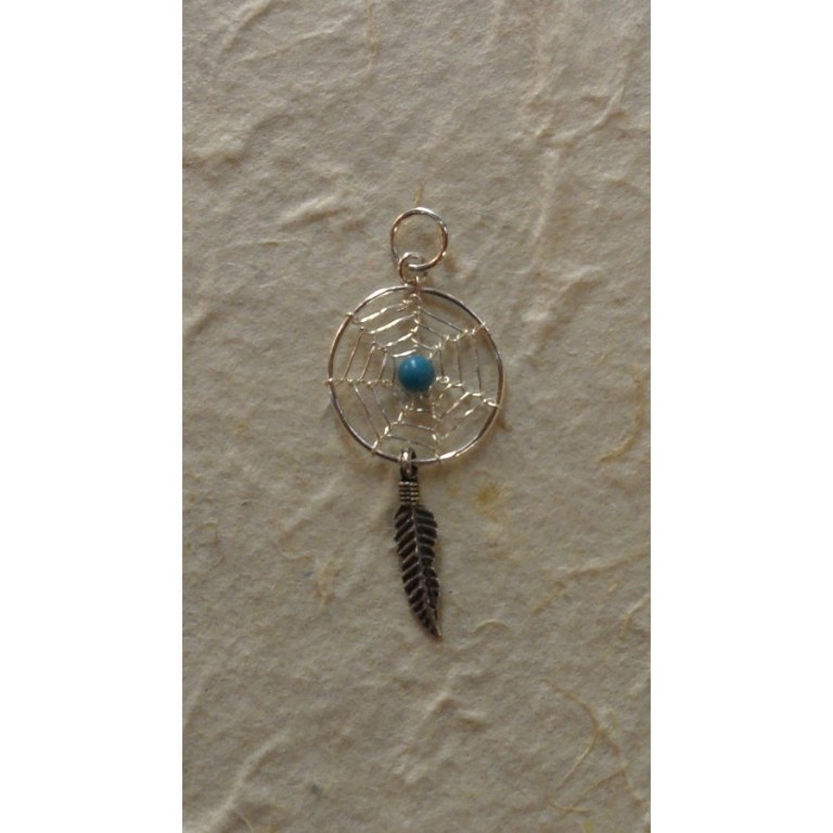 Pendentif dream catcher spider turquoise 1.4