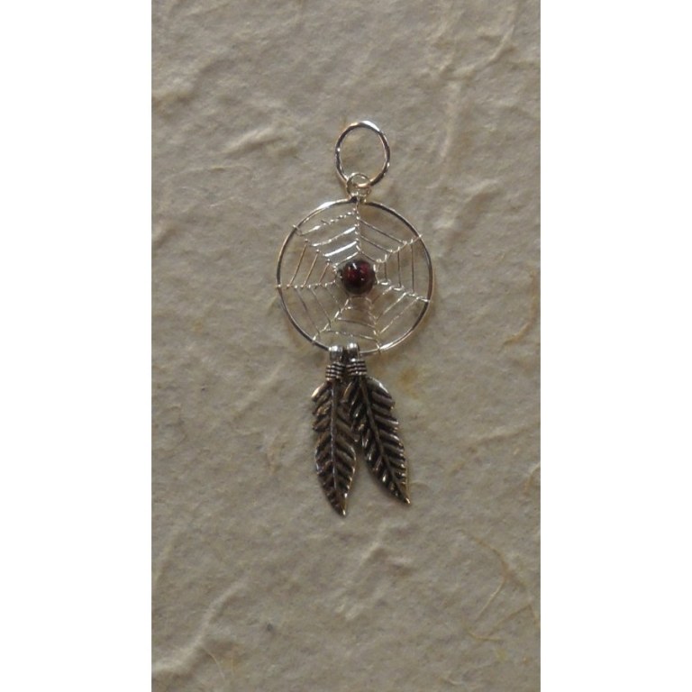 Pendentif dream catcher spider bordeaux 1.6