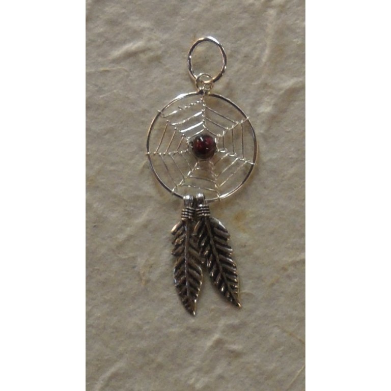 Pendentif dream catcher spider bordeaux 1.6