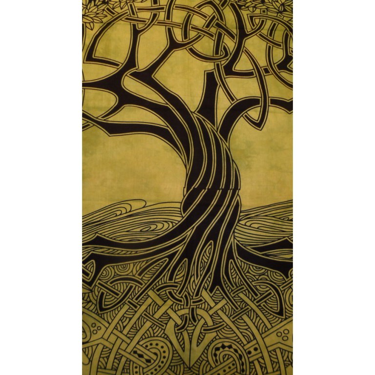 Tenture maxi arbre de vie celtique vert