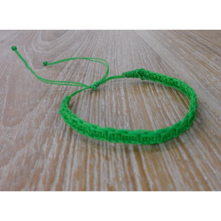 Bracelet flashy vert macramé 1