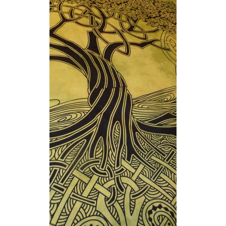 Tenture maxi arbre de vie celtique vert