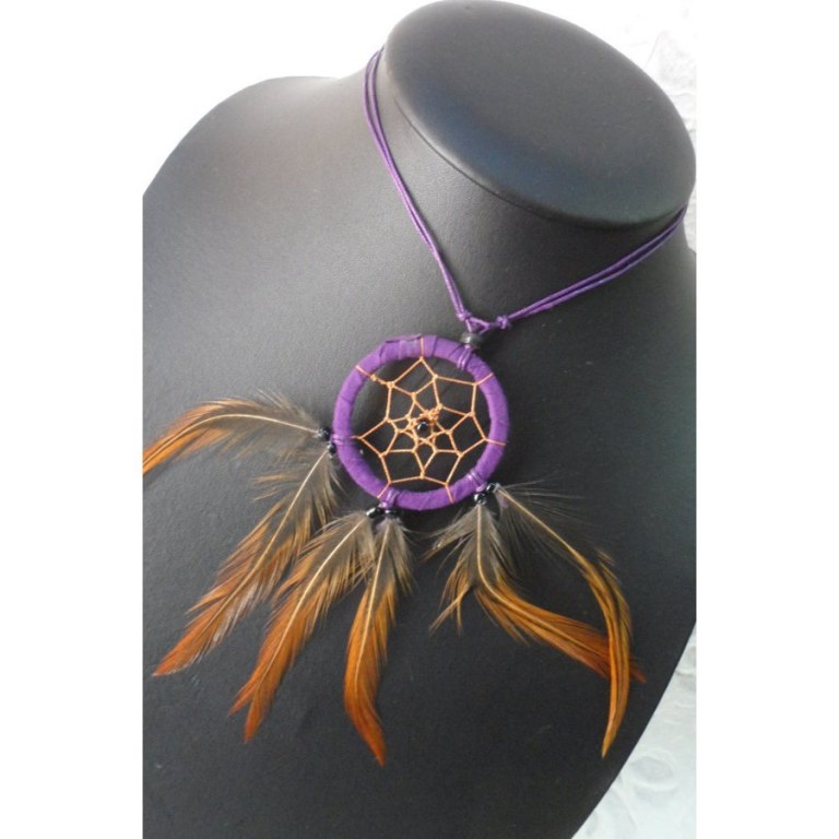 Collier attrape rêves violet inaru