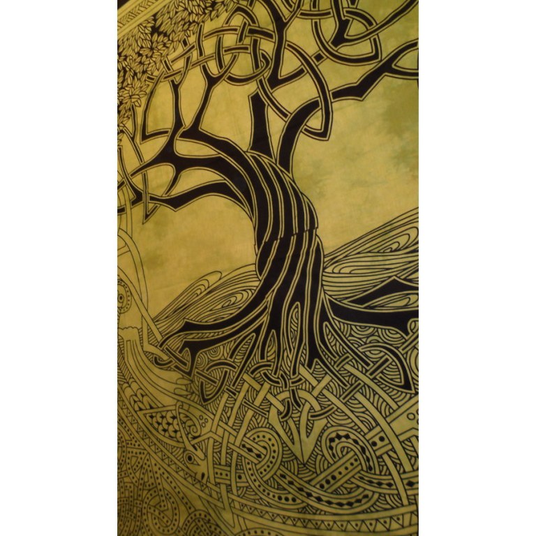 Tenture maxi arbre de vie celtique vert