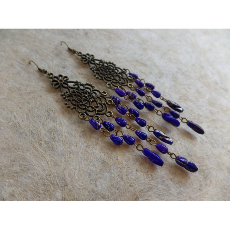 Boucles d'oreilles swi violettes