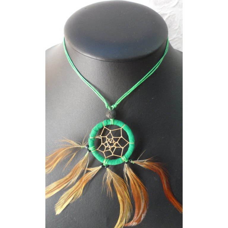 Collier attrape rêves vert inaru