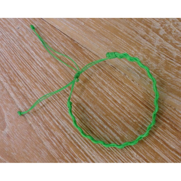 Bracelet flashy vert macramé 2