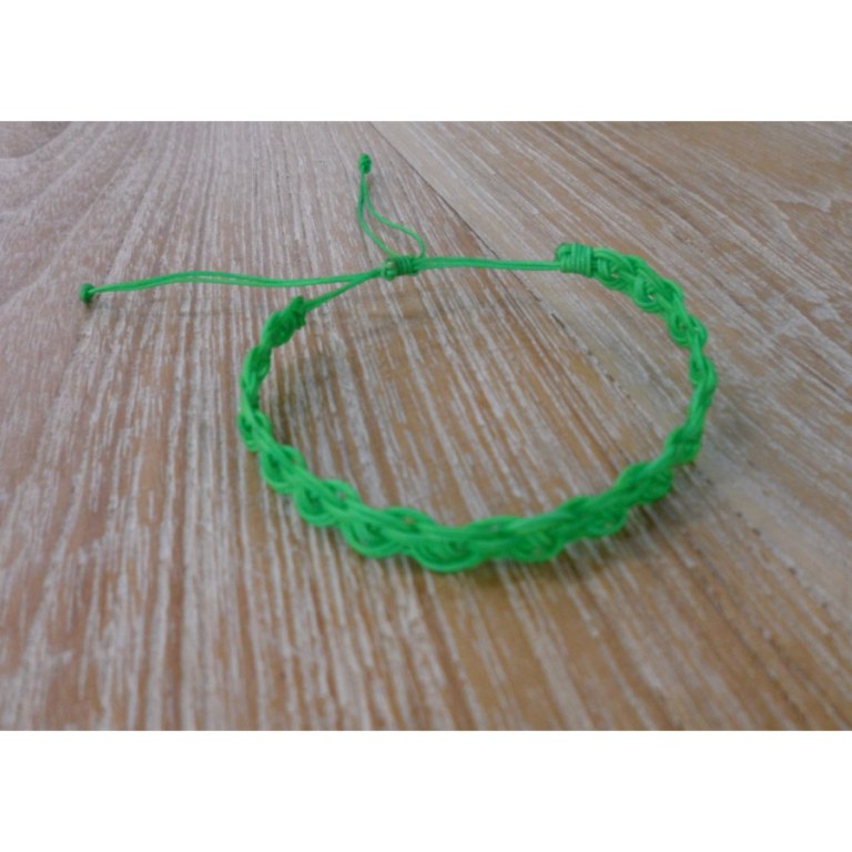 Bracelet flashy vert macramé 2