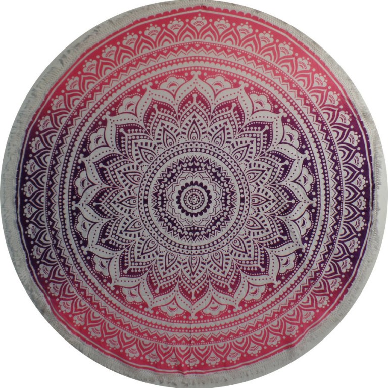 Nappe ronde fleur de lotus rose/mauve