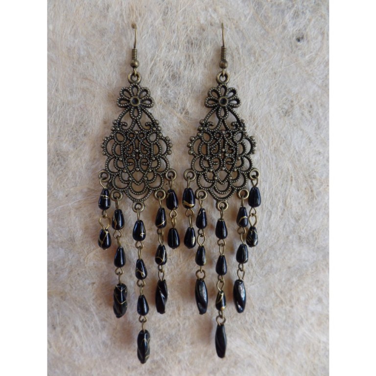 Boucles d'oreilles swi noir