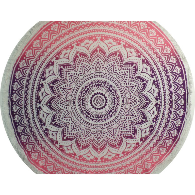 Nappe ronde fleur de lotus rose/mauve