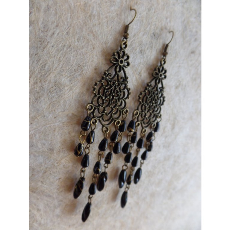 Boucles d'oreilles swi noir