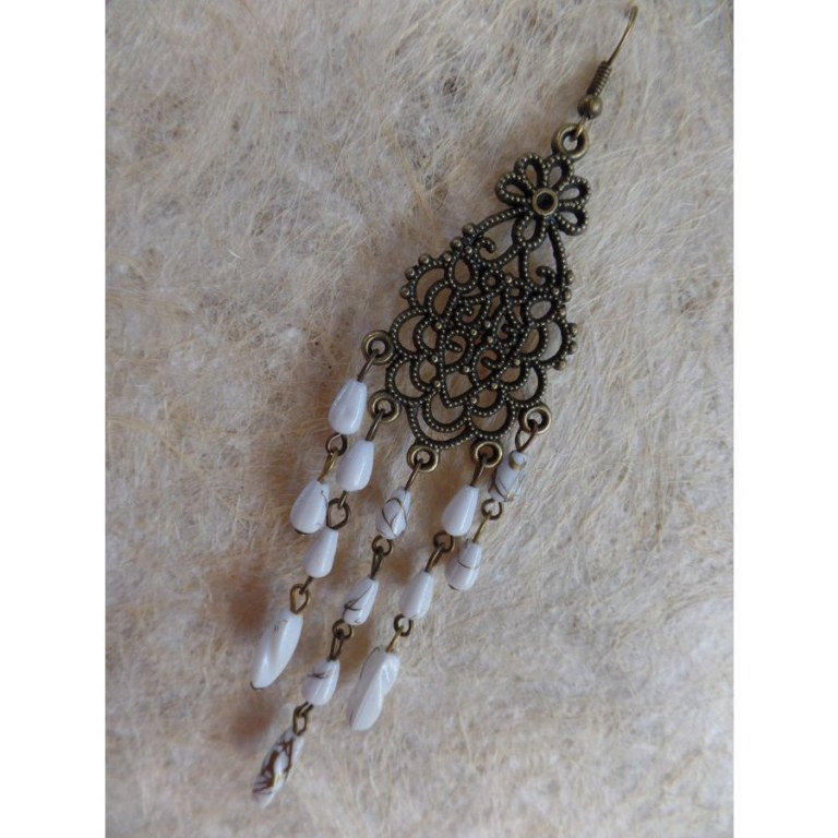 Boucles d'oreilles swi blanches