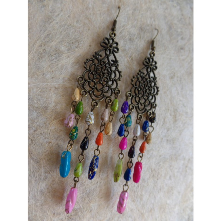 Boucles d'oreilles swi colorées